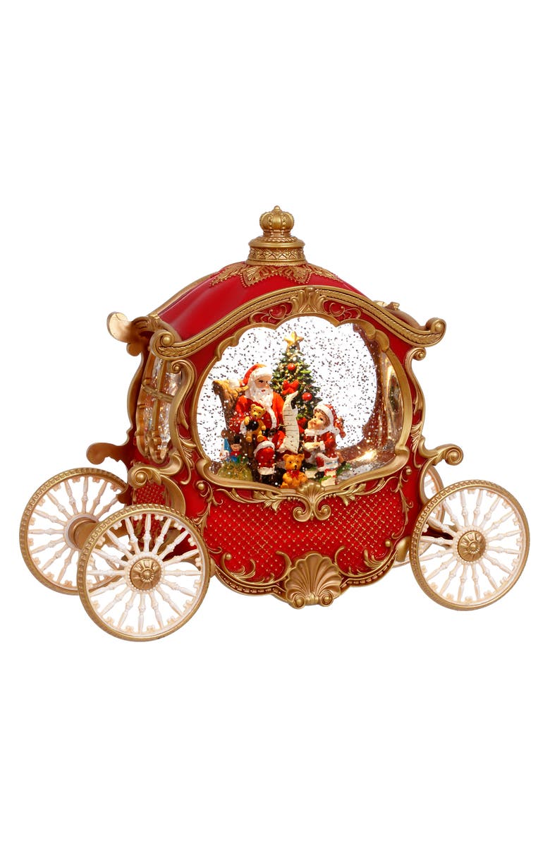Mark Roberts Musical Carriage with Santa, Main, color, Red