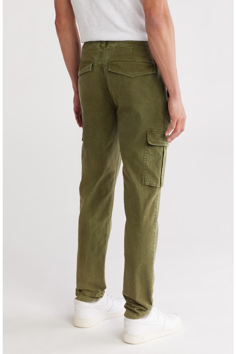 Slim Fit Brushed Cotton Stretch Twill Cargo Pants, Alternate, color, GREEN