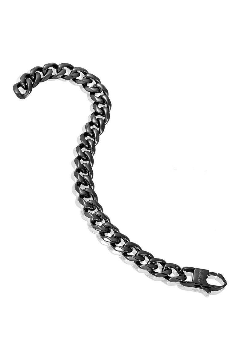 Mens' 11mm Curb Chain Link Bracelet, Alternate, color, BLACK