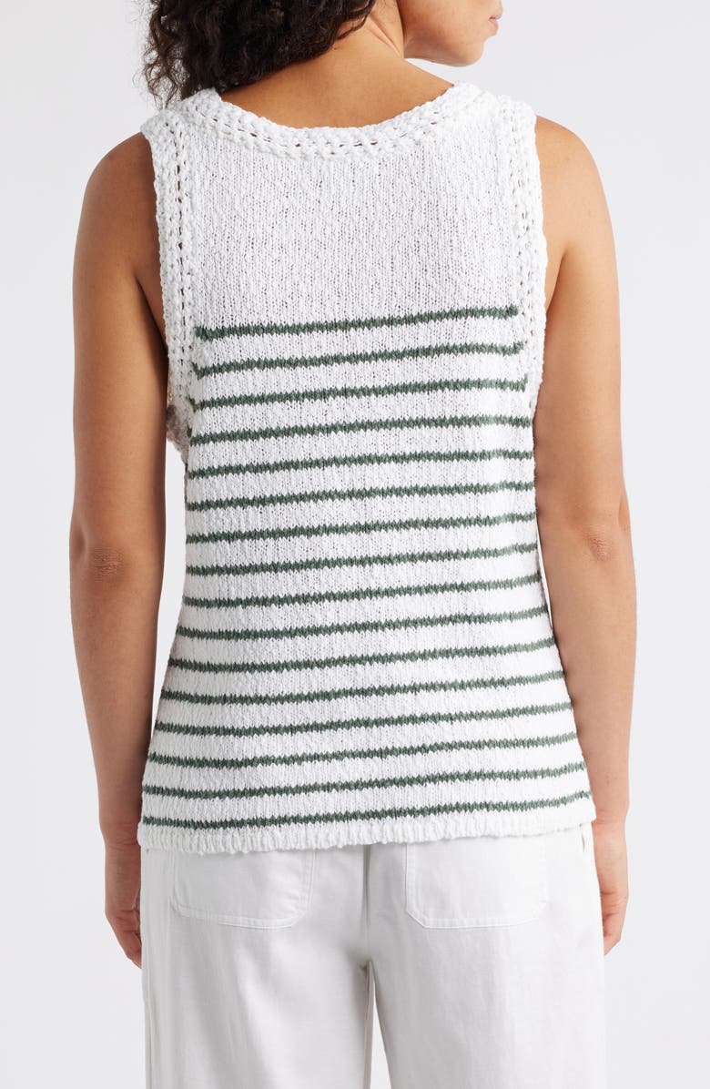 Tommy Bahama Stripe Crochet Tank, Alternate, color, Dark Jade