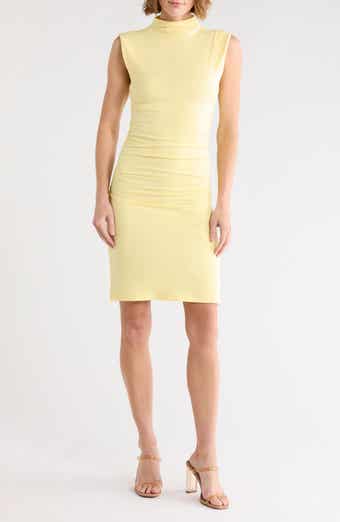 Ruched Funnel Neck Jersey Minidress