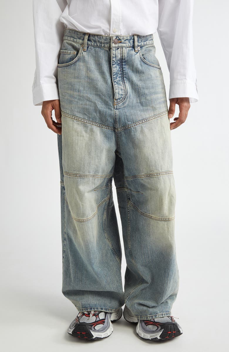 Balenciaga George V Baggy Jeans, Main, color, 5760 Stained