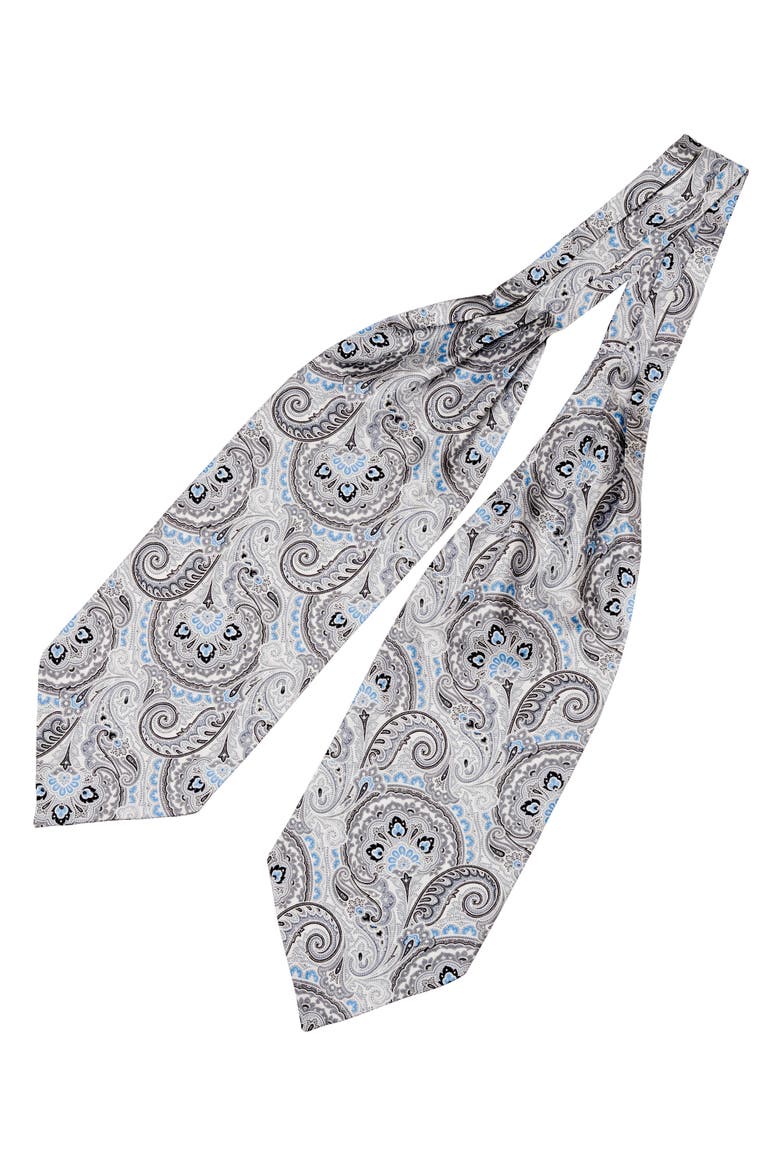 Latino - Silk Ascot Cravat Tie for Men, Alternate, color, Grey