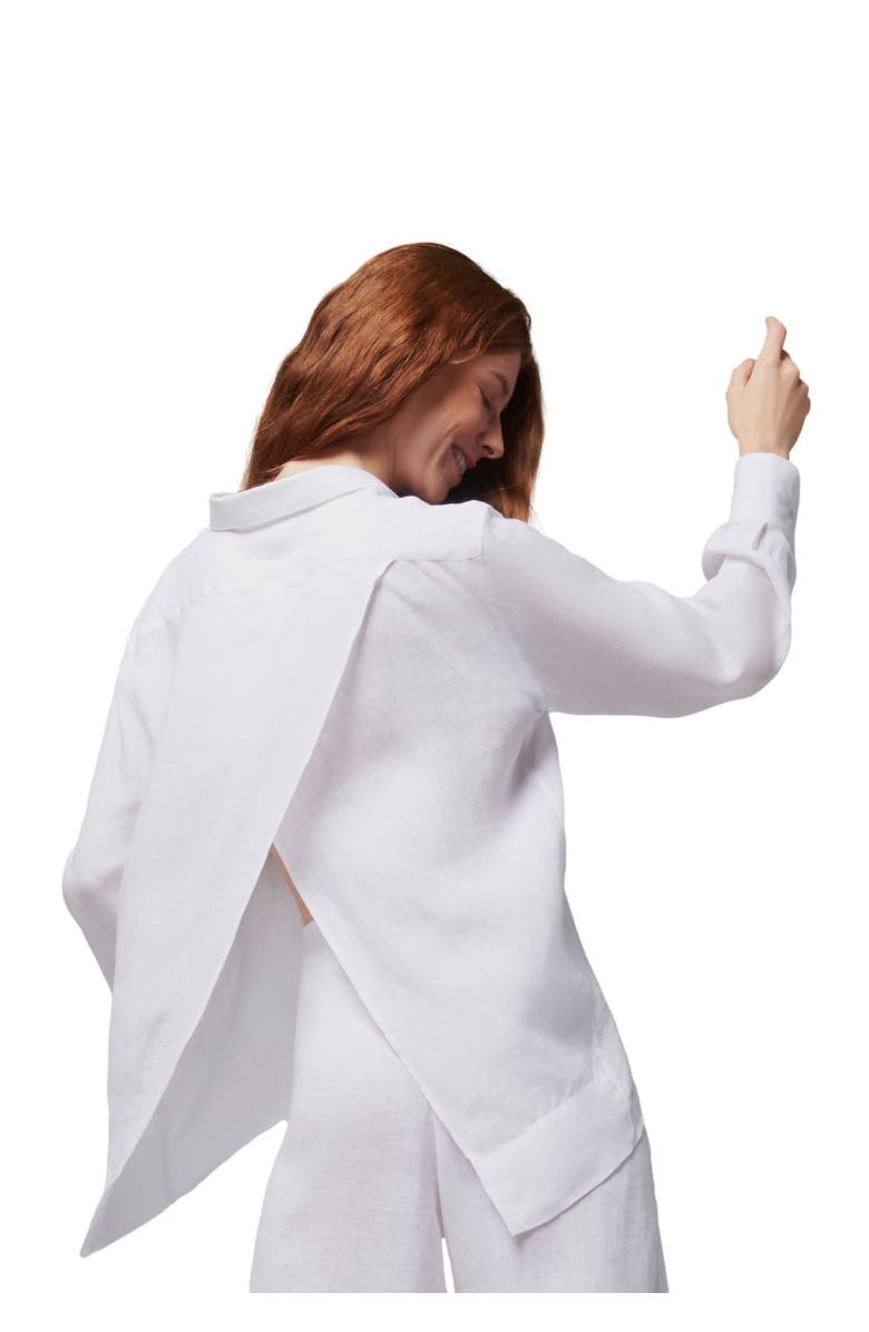 Vilebrequin Women's Solid Linen Shirt- Vilebrequin X Angelo Tarlazzi, Alternate, color, Blanc