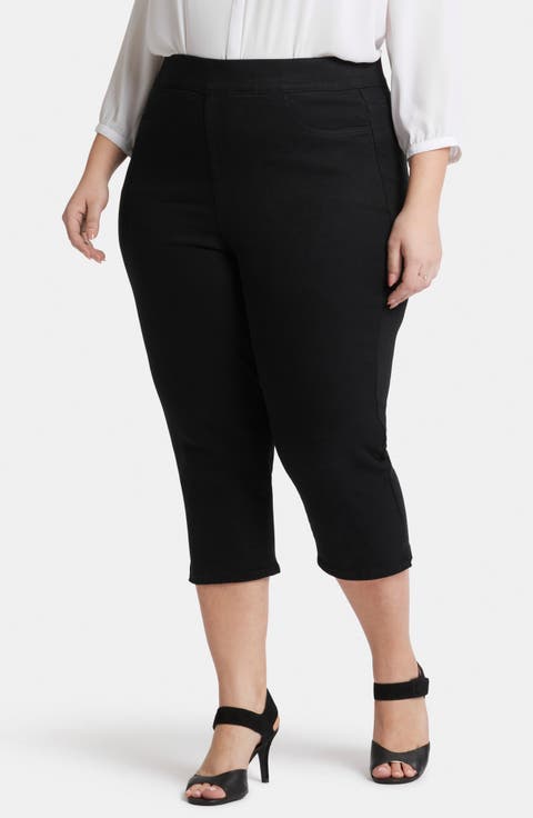 Dakota Side Slit Pull-On Capri Jeans (Plus)