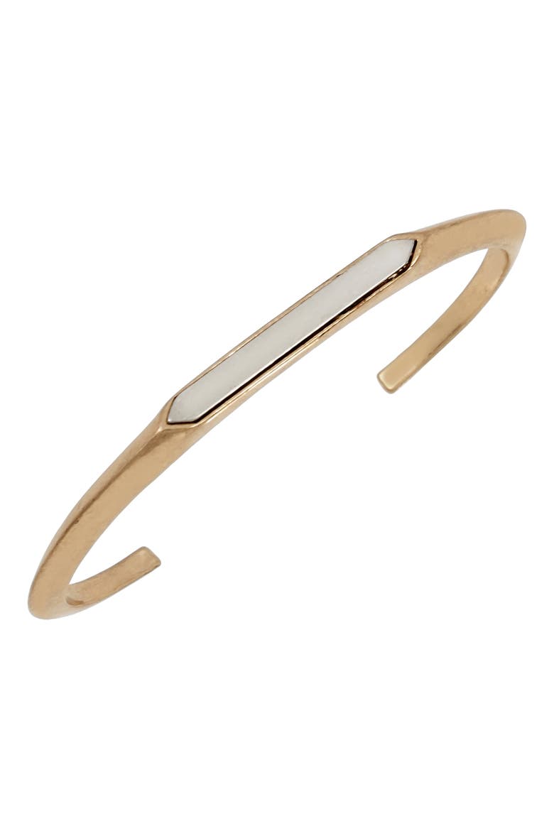 Two-Tone Geometric Inset Cuff Bracelet, Main, color, TWO TONE