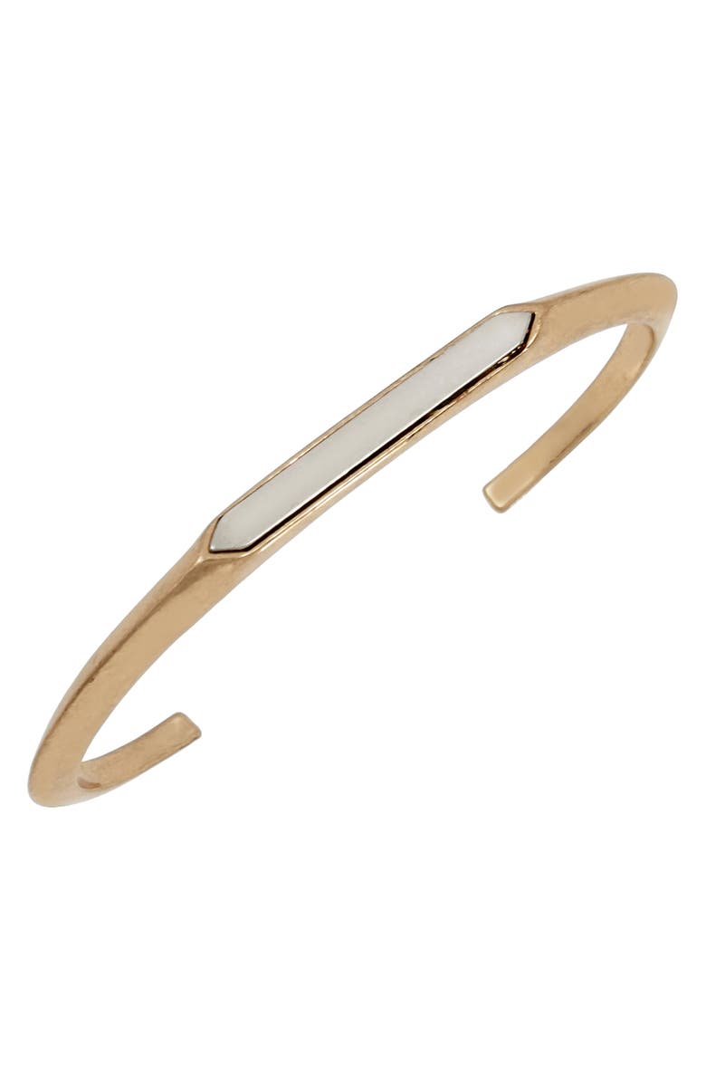 AllSaints Two-Tone Geometric Inset Cuff Bracelet, Main, color, 