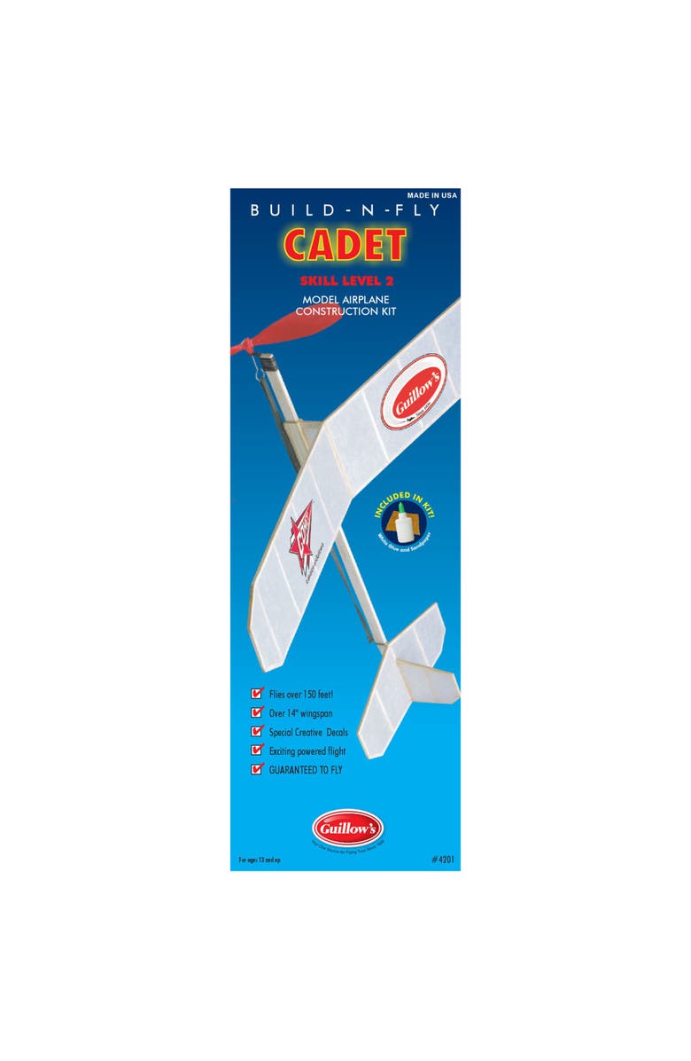 Guillow's Build N Fly Model Kit, Cadet 4000, Level 2 Learning Series, Diy Set, Main, color, Multicolored
