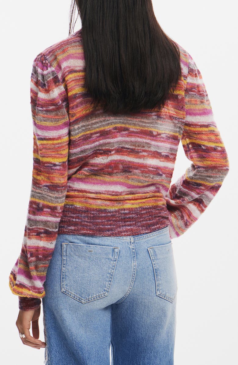 Desigual Quebec Stripe Crewneck Sweater, Alternate, color,
