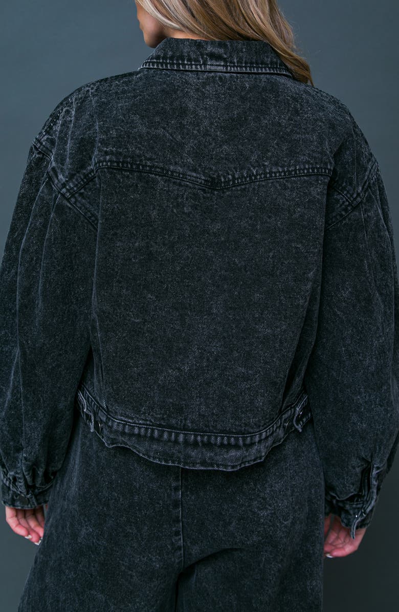 FLYING TOMATO Denim Jacket, Alternate, color, Black Acid