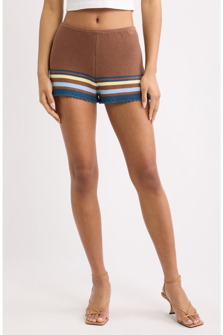 The Cleo Knit Shorts, Main, color, WALNUT WOOD MULTI