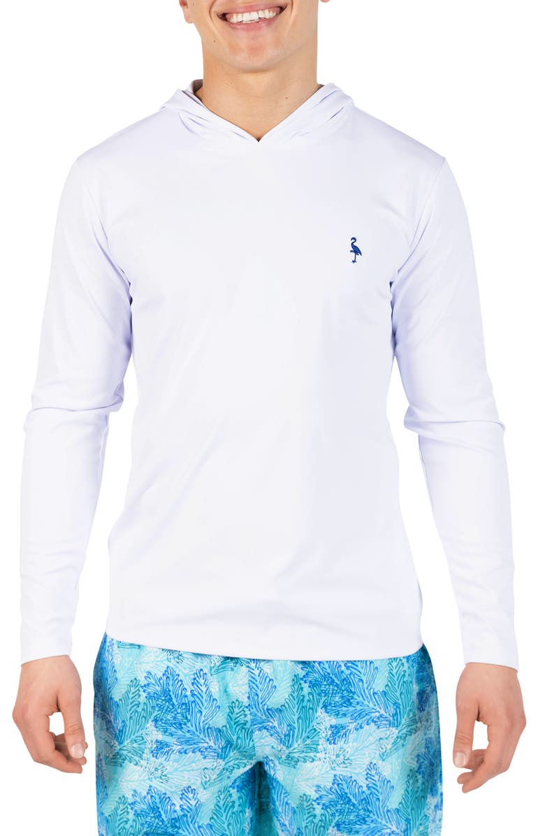 TailorByrd SPF 30+ Long Sleeve Hooded Rashguard, Main, color, White