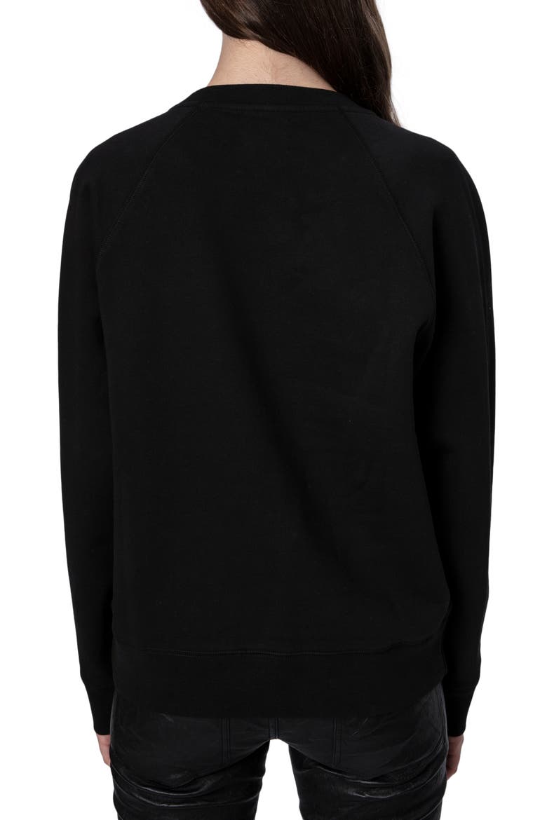 Camo Skull Cotton Graphic Sweatshirt, Alternate, color, NOIR