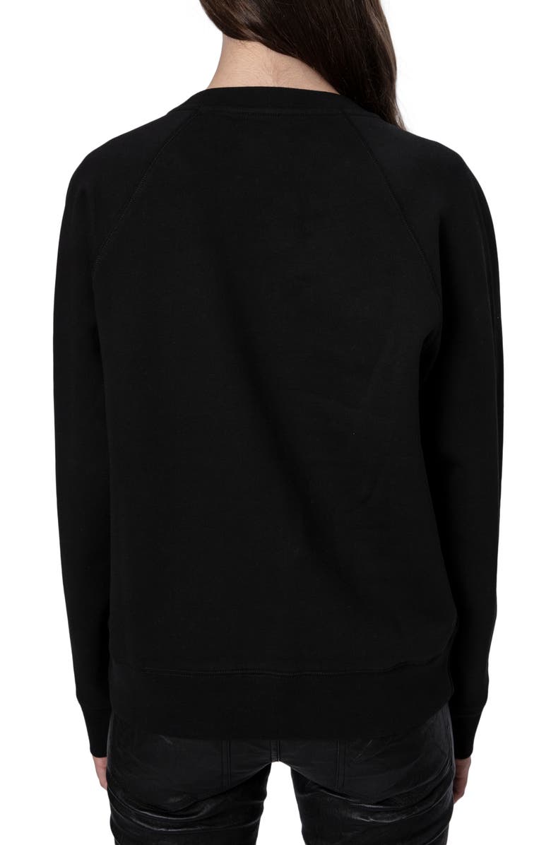 Zadig & Voltaire Camo Skull Cotton Graphic Sweatshirt, Alternate, color,