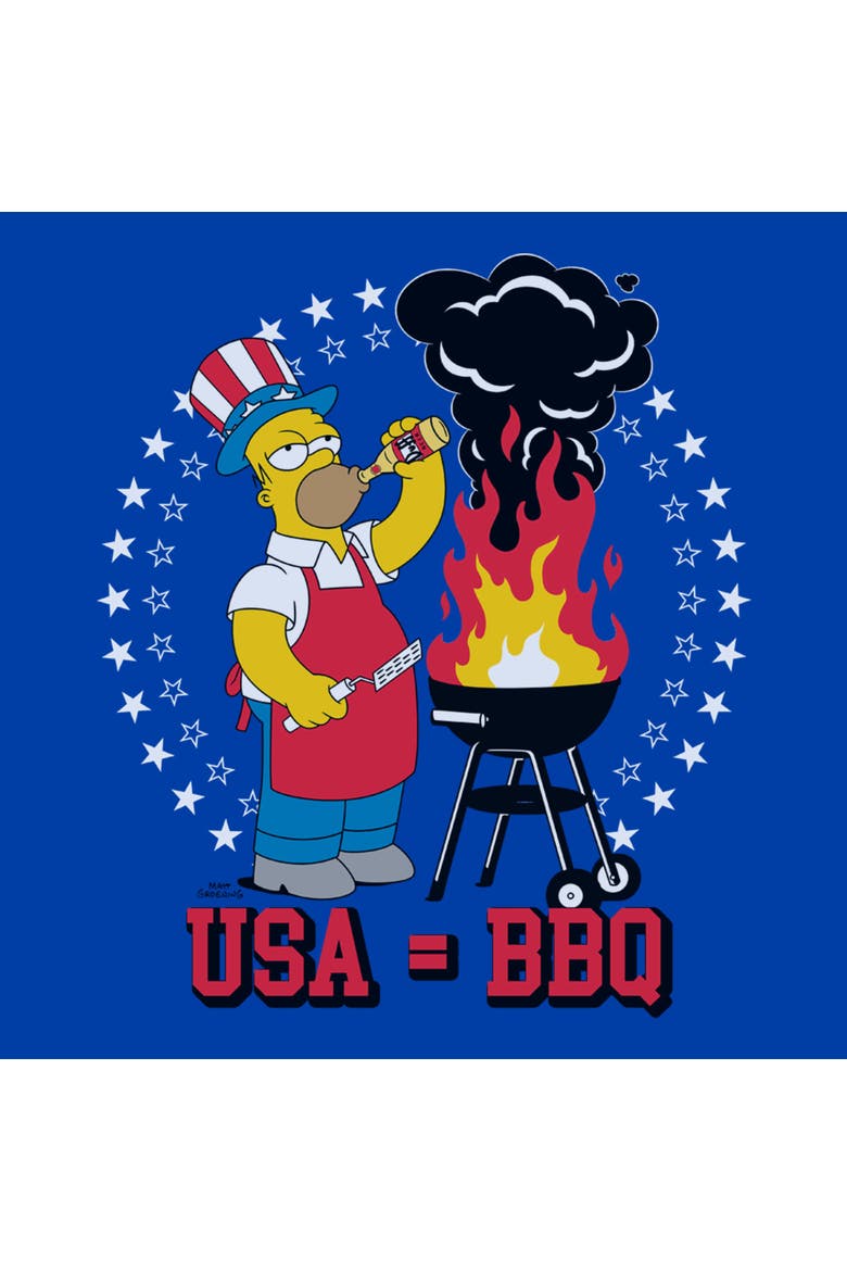 Men's The Simpsons Homer Equals Barbecue  Graphic T-Shirt, Alternate, color, Royal Blue