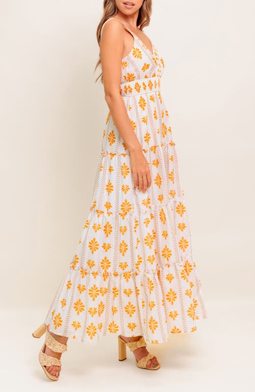 Flying Tomato Floral V-neck Maxi Dress In Orange