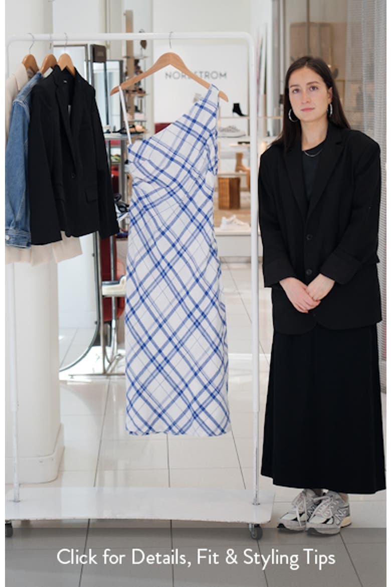 Ruched One-Shoulder Linen Midi Dress video