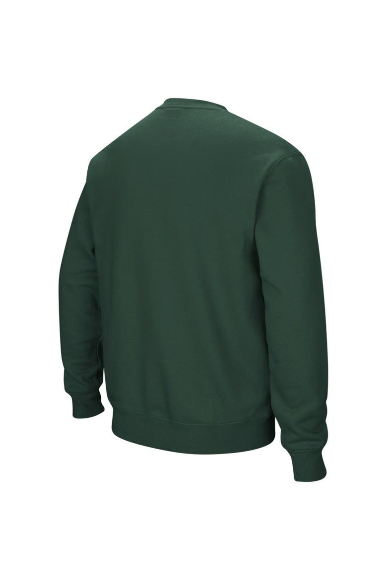 Men's Colosseum Green NDSU Bison Arch & Logo Crew Neck Sweatshirt, Alternate, color, Green