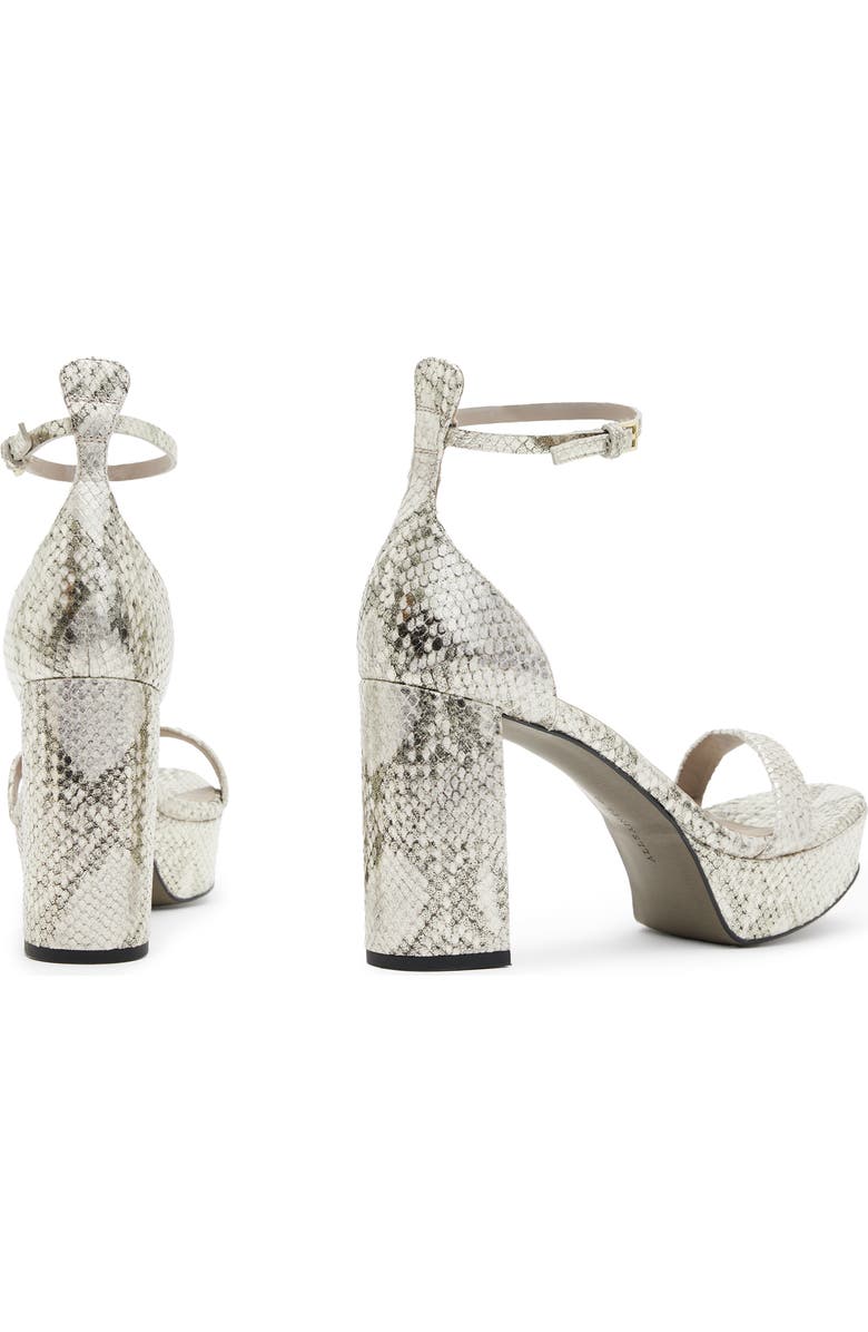 AllSaints Ziggy Snakeskin Embossed Platform Sandal, Alternate, color, Metallic Gold