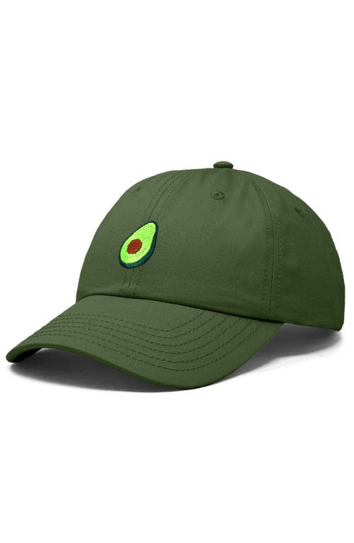 Dalix Avocado Embroidered Food Hat In Olive