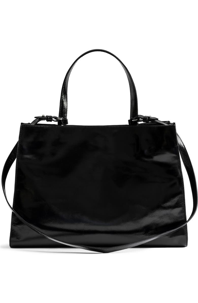 Zadig & Voltaire Jack Patent Leather Shoulder Bag, Alternate, color, Black