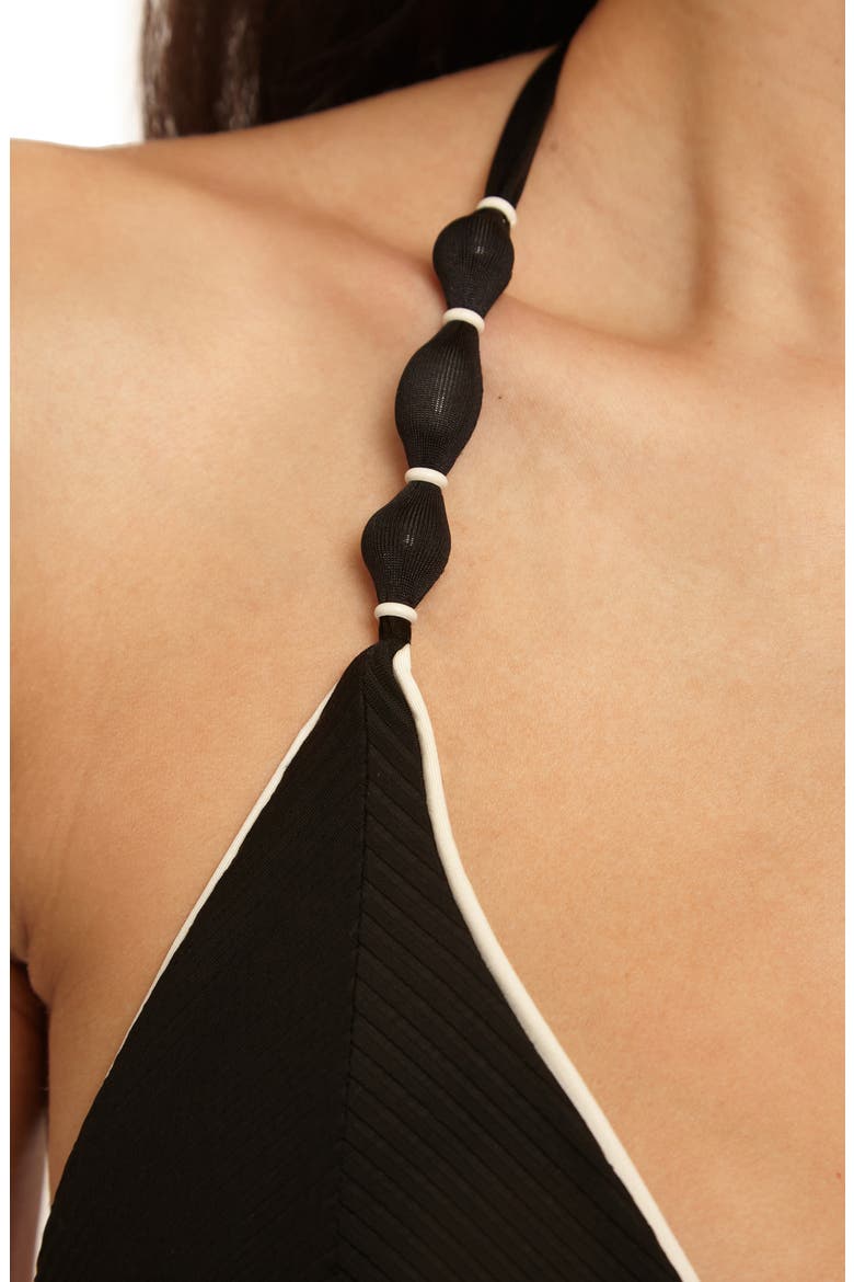 Corinth Triangle Bikini Top, Alternate, color, BLACK/ VANILLA