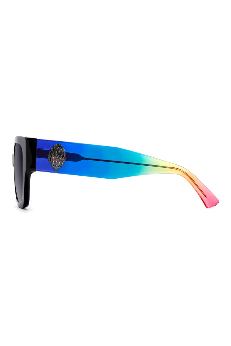 53mm Rectangular Sunglasses, Alternate, color, BLACK/ DARK GREY SF