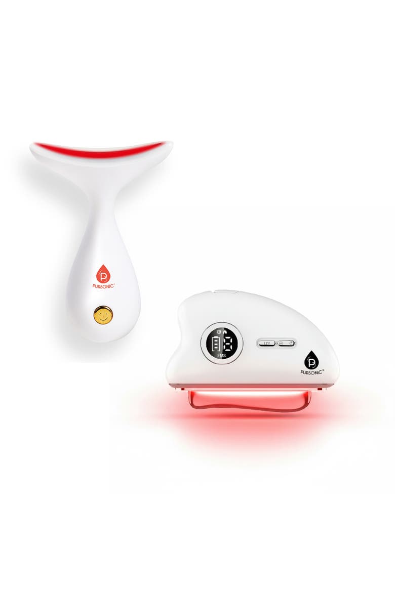 7-in-1 LED Face & Neck Device & Gua Sha Wand, Main, color, White