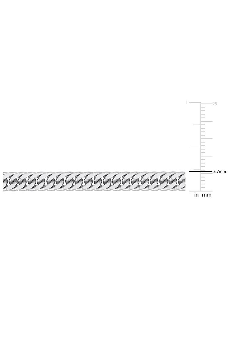 5.5mm Double Curb Link Chain Bracelet, Alternate, color, SILVER