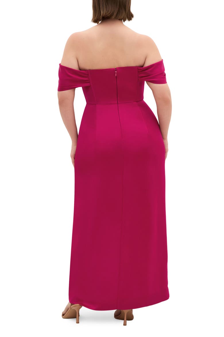 Forbidden Love Off the Shoulder Maxi Dress, Alternate, color, FRAMBOISE