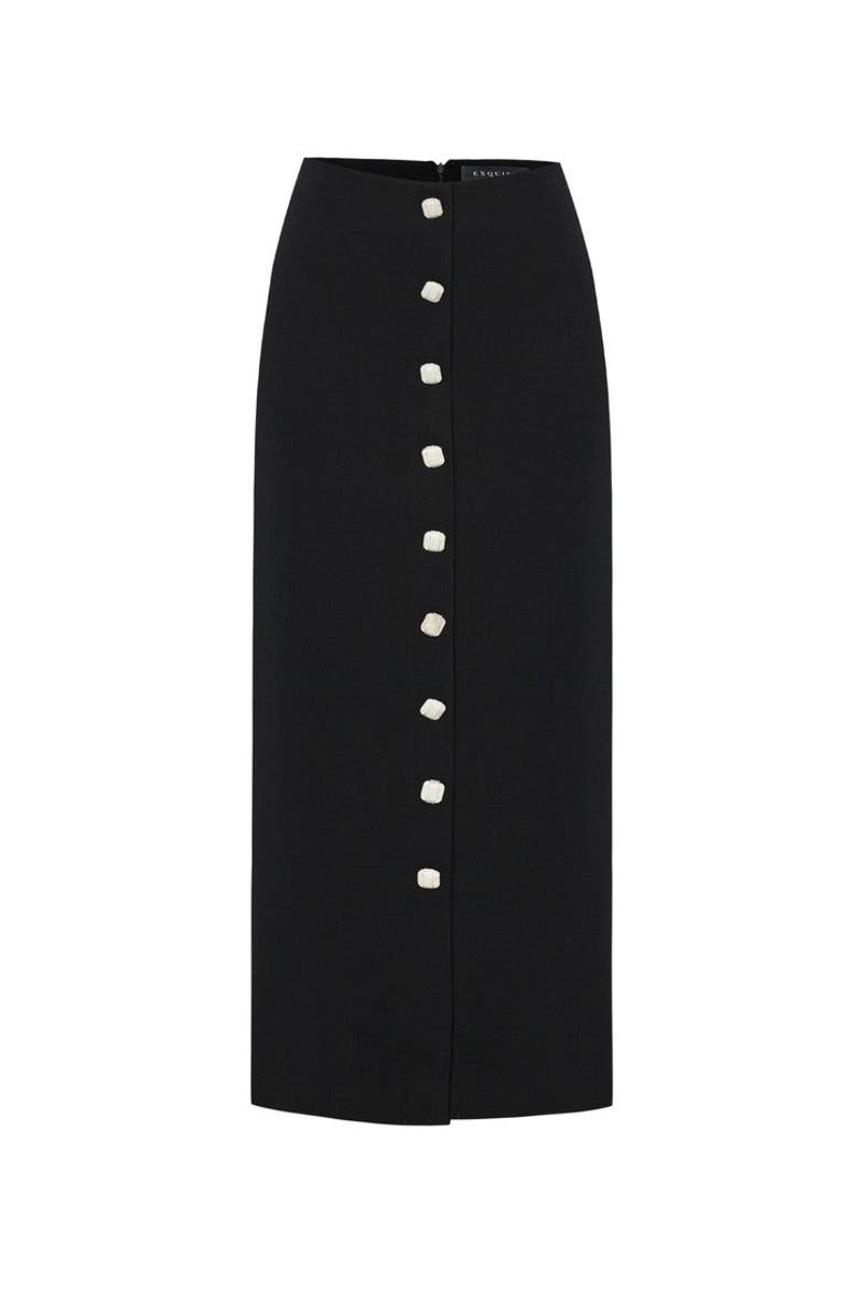 Alibeth  Midi Pencil Skirt, Main, color, BLACK