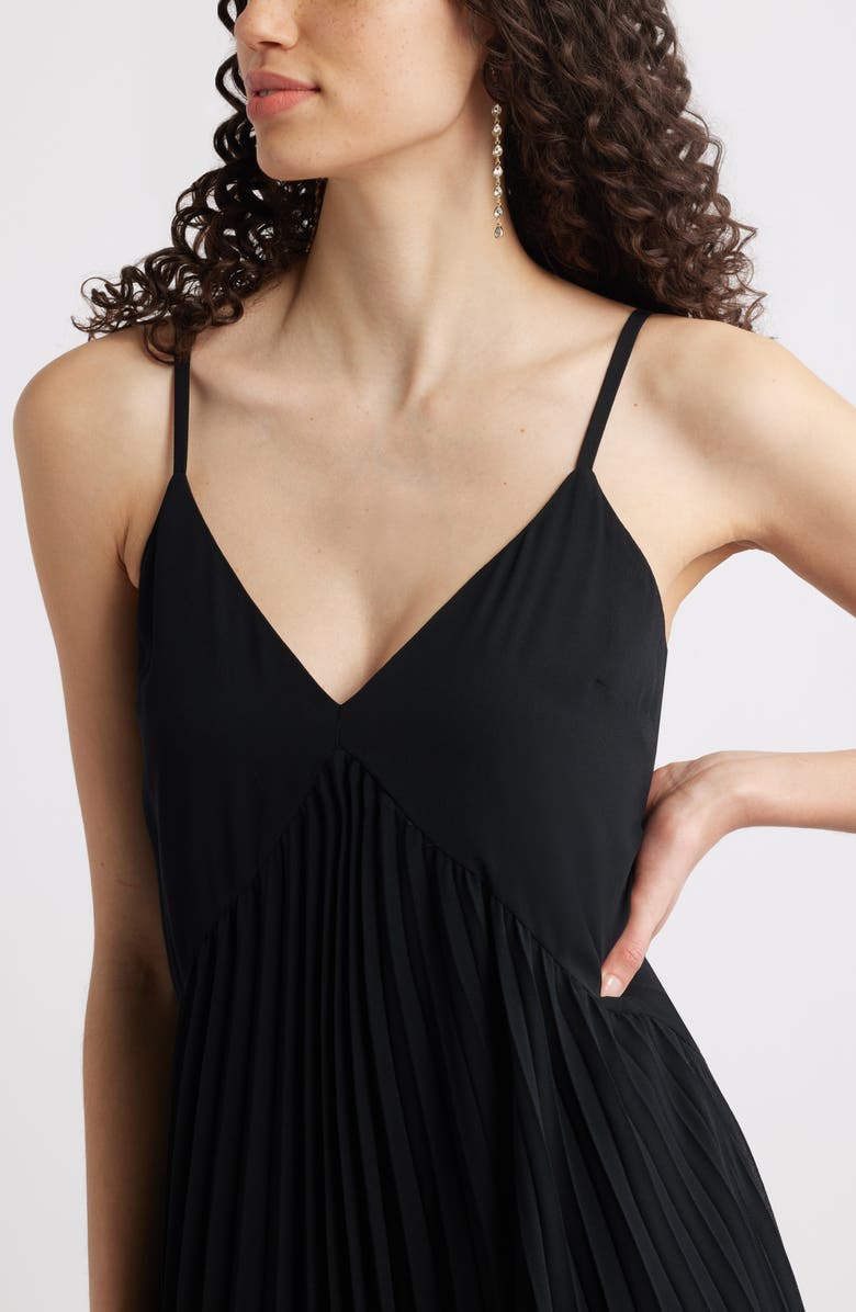 Chelsea28 Floral Pleated Sundress, Alternate, color, Black