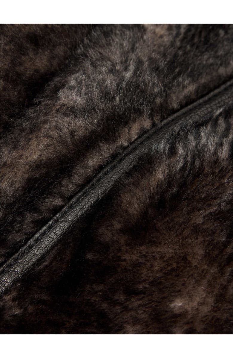 John Varvatos Gove Genuine Shearling Coat, Alternate, color, Black/ White