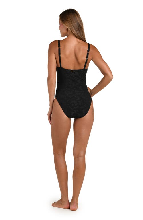 L'agence Remi Ornate Terry One-piece Swimsuit In Black