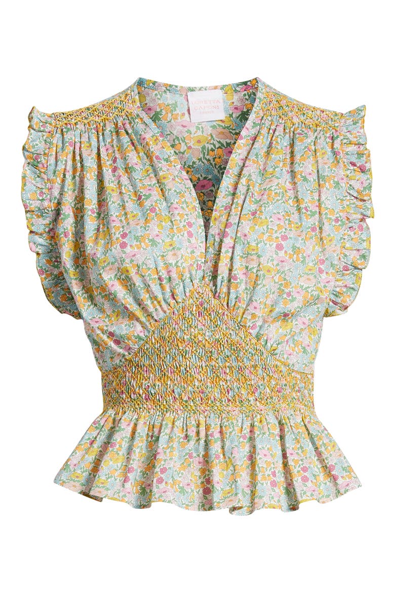 x Liberty London Valeria Floral Print Top (Nordstrom Exclusive), Alternate, color, TOP PASTEL POPPY DAISY