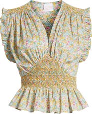 Loretta Caponi x Liberty London Valeria Floral Print Top