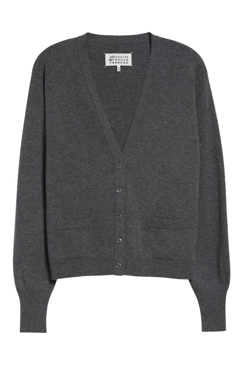 Virgin Wool Cardigan, Alternate, color, DARK GREY