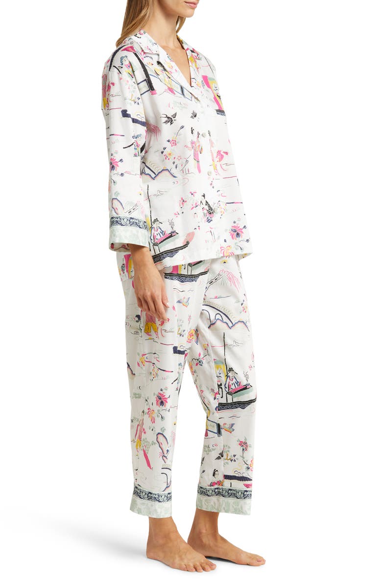 Natori Kana Print Cotton Sateen Pajamas, Alternate, color, 