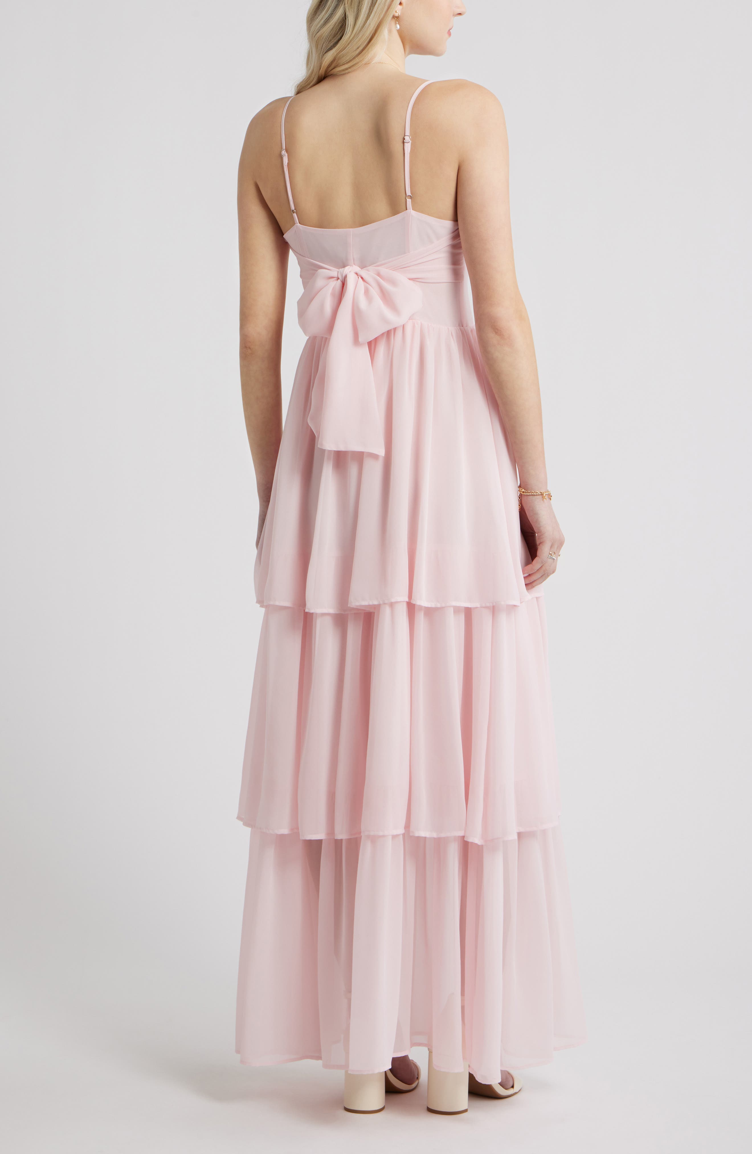 Tiered Chiffon Maxi Cocktail Dress - image 4