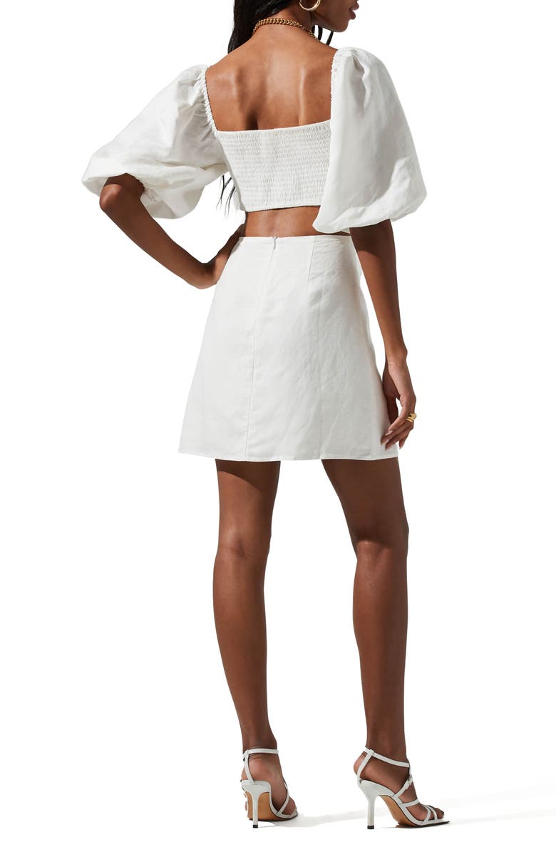 ASTR the Label Heather Cutout Linen Blend Dress, Alternate, color, 