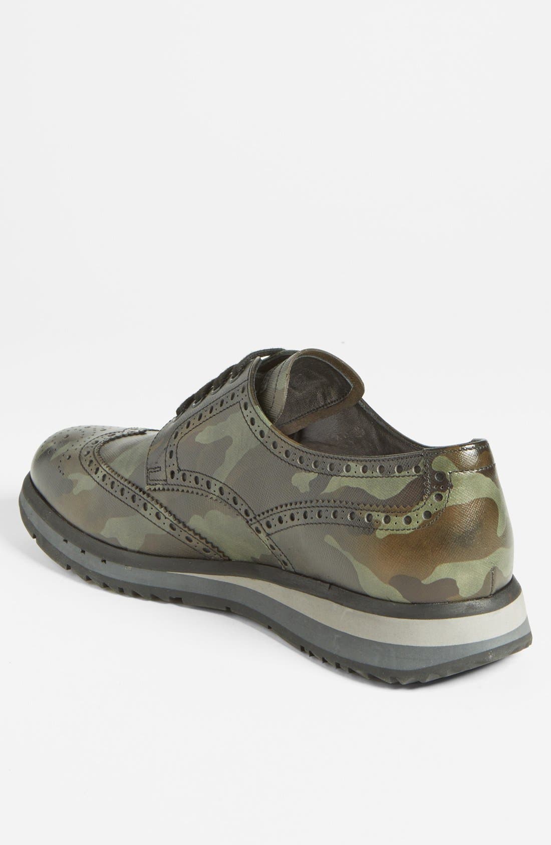 Camo Wingtip Sneaker, Alternate, color, BROWN CAMOUFLAGE