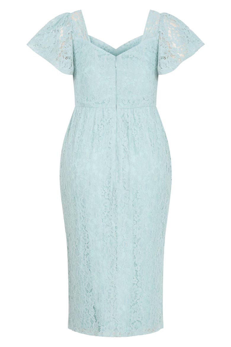 Maisie Flutter Sleeve Lace Dress, Alternate, color, ETHER