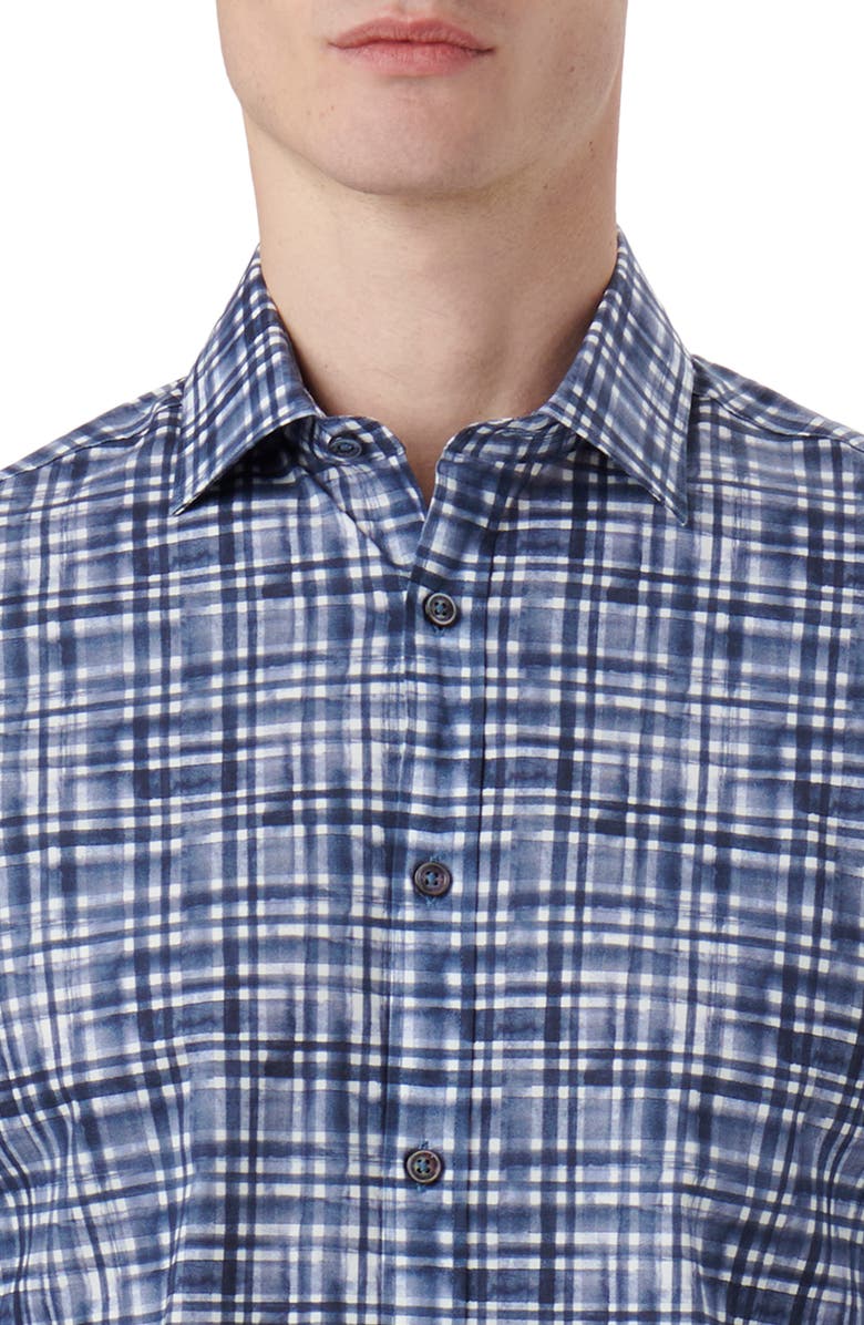 Bugatchi Julian Shaped Fit Print Button-Up Shirt, Alternate, color, 