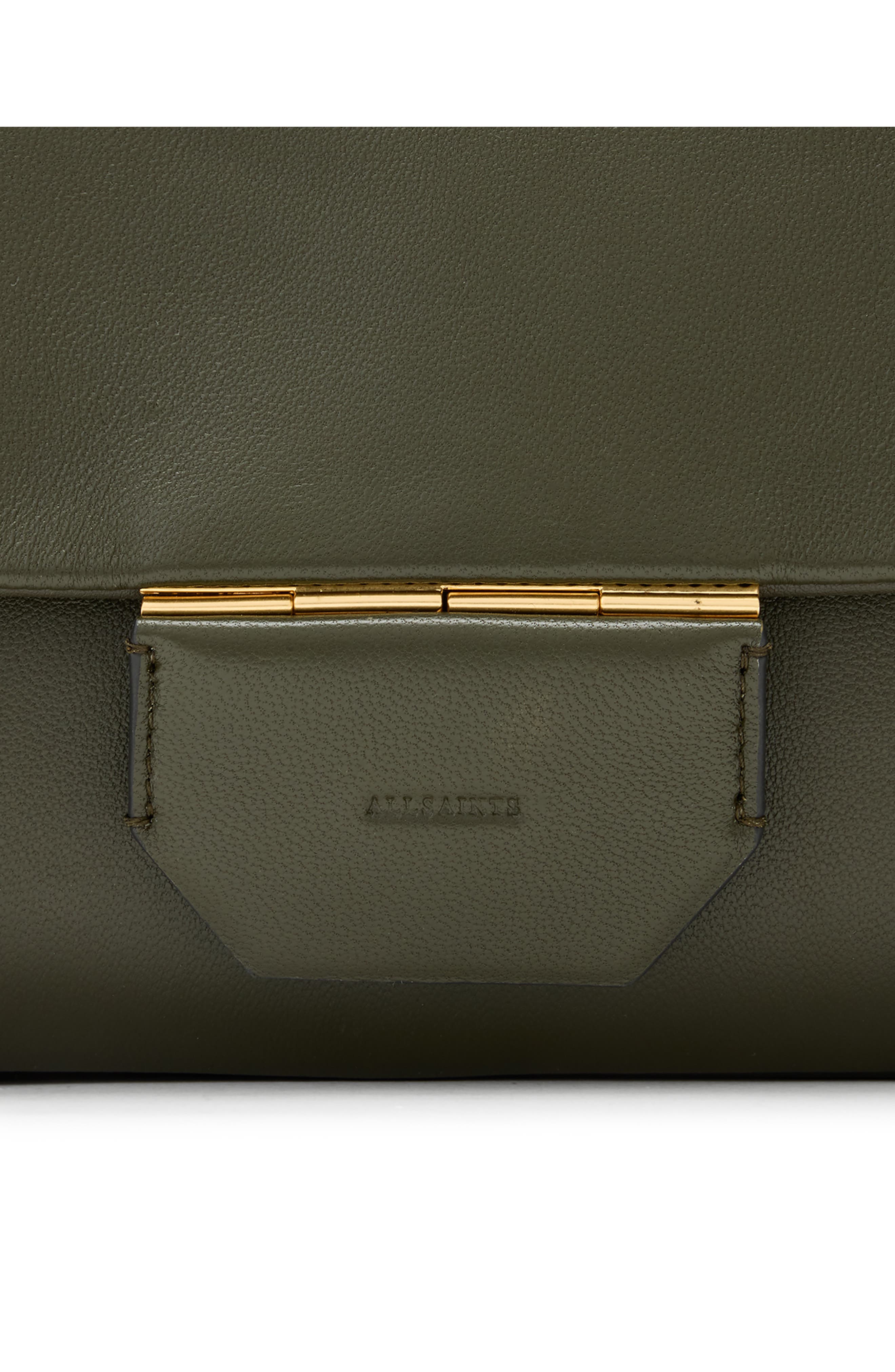 Ondine Leather Shoulder Bag, Alternate, color, MILITARY GREEN