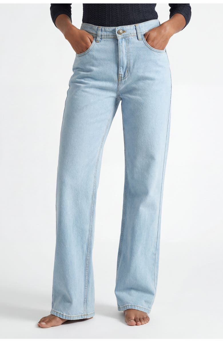 Solomon & Sage Women's Relaxed Straight Leg Jeans, Main, color, Light Wash