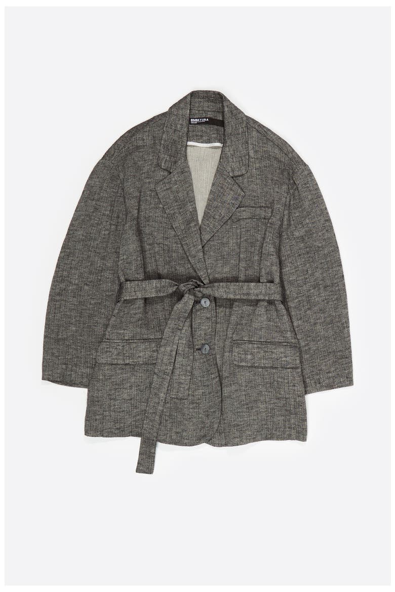 Linen Tailored Jacket, Alternate, color, GREY