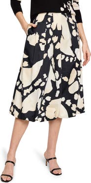 NIC+ZOE Evening Petal Bubble Hem Cotton Midi Skirt