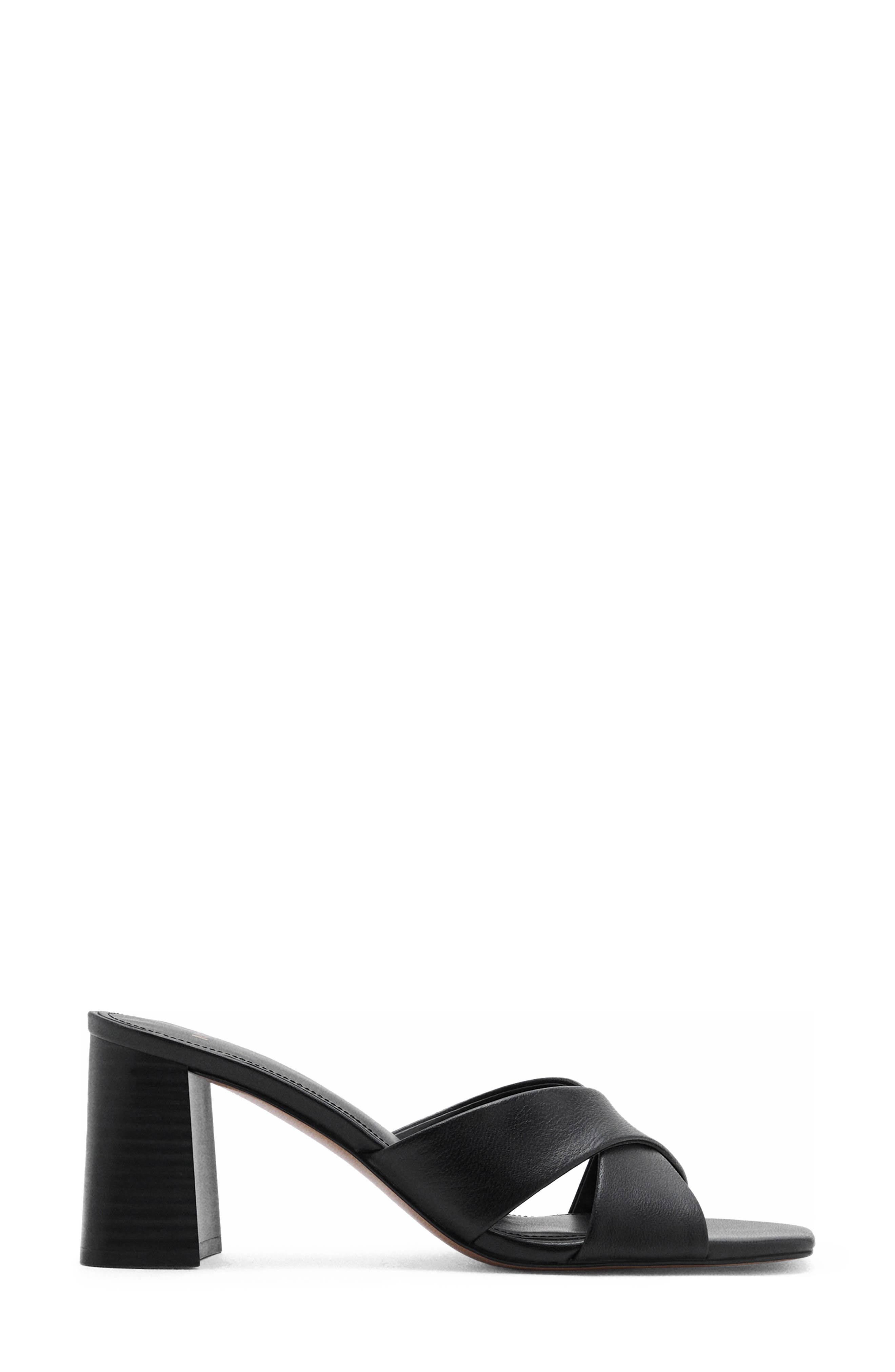 MANGO Block Heel Sandal, Alternate, color, Black