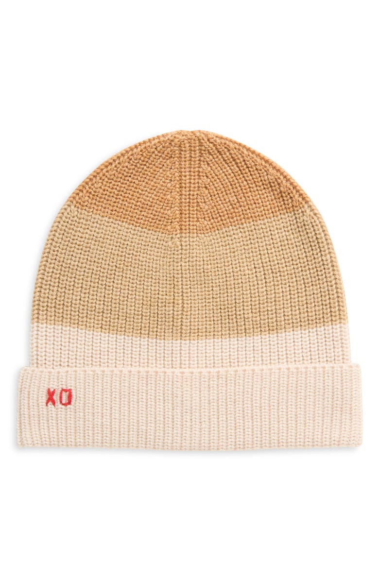 Frances Valentine Colorblock Cardigan Stitch Beanie, Main, color, 