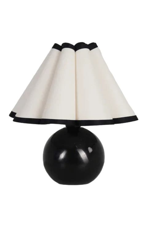 Blair 10" LED Midcentury Table Lamp With Black Marble Base